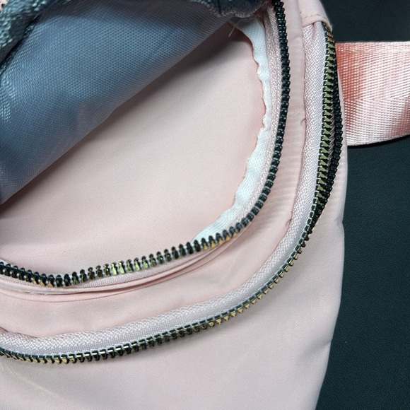 Pink Cross Body Backpack with gold zipper pockets - Picture 7 of 8